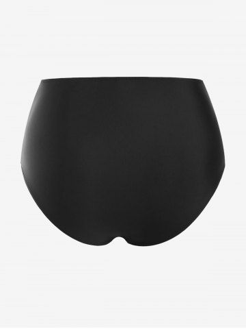 Plus Size Ruched Ombre Skull Floral Print Tankini Swimsuit (Adjustable Shoulder Strap)