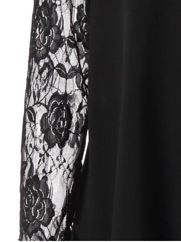 Plus Size Flower Lace Tulip Hem Layered Dress