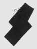 Casual Basic Two Piece Set Solid Color Crew Neck Ribbed Textured Plain Tank Top Sleeveless T Shirt Drawstring Pants Set -  