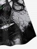 Gothic Crazy Girl Painting Splatter Letter Print Cami Top(Adjustable Shoulder Strap) -  