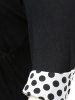 Plus Size Tie Ruffles Ruched Polka Dot T-shirt -  