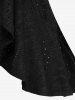 Cardigan Tricoté avec Découpes Motif Floral Grande-Taille - Noir XL