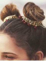 Hollow Out Ring Tassel Hair Stick -  