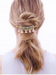 Hollow Out Ring Tassel Hair Stick - Rose clair 
