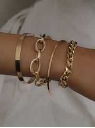4Pcs Vintage Chains Twist Bracelets -  