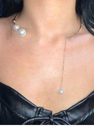 Faux Pearl Fashion Pendant Necklace -  