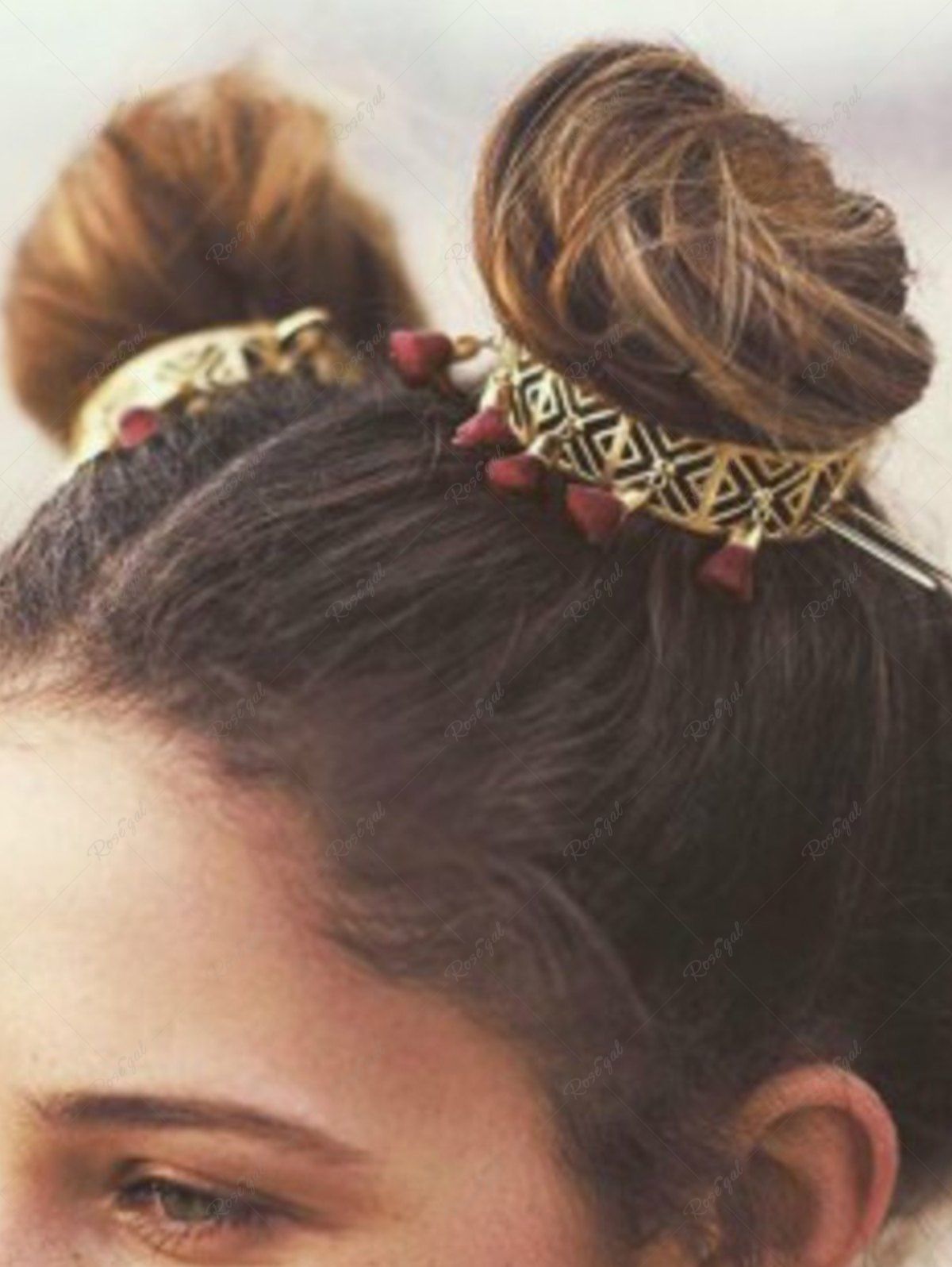 Best Hollow Out Ring Tassel Hair Stick  