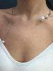 Faux Pearl Fashion Pendant Necklace -  