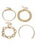 4Pcs Vintage Chains Twist Bracelets -  