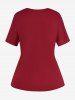 T-shirt Croisé de Grande Taille à Manches Courtes - Rouge XL