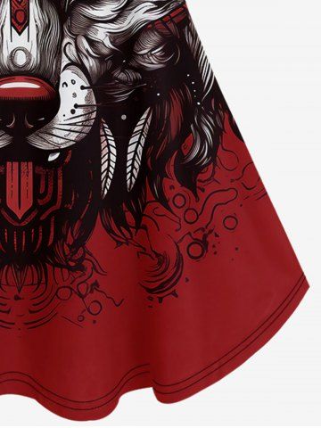 Gothic Wolf Printed Cold Shoulder T-shirt