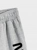 Cartoon Bear Letter Graphic Pattern Sweat Shorts -  