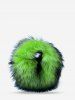 Women's Y2K Aesthetic Punk Style Colorblock Fluffy Faux Raccoon Fur Club Chain Hobo Tote Bag -  