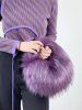 Sac Fourre-tout de Club Fourrure Fausse avec Chaîne en Blocs de Couleurs Style Punk - Pourpre  
