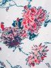 Plus Size Flower Print Swiss Dot Asymmetrical Hem Open Front Casual Cover Up Top -  