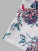 Plus Size Flower Print Swiss Dot Asymmetrical Hem Open Front Casual Cover Up Top -  