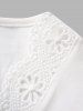 Plain Color Guipure Scallop Hem Eyelash Detail Casual Dress -  