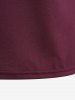 Plus Size V Neck Ruched Short Sleeves T-shirt - Rouge foncé 2XL