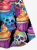 Gothic Skulls Ice Cream Print Cami Top(Adjustable Shoulder Strap) -  