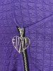 Plus Size Heart Zipper Grommet Buckle Textured Ruched T-shirt -  