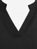 T-shirt Courbe Manches Imprimées de Grande Taille - Noir XL