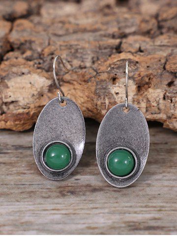 Vintage Oval Emerald Drop Earrings