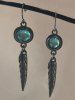 Vintage Opal Feather Shape Bohemian Style Earrings -  