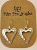 Boucles D'Oreilles Pendantes en Forme de Cœur - Argent 