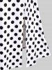 Plus Size Polka Dot Print Cowl Neck Split Hem Midi Dress -  
