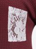 T-shirt Texturé Jointif Floral en Dentelle de Grande Taille - Rouge L