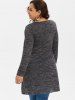 Plus Size Bowknot Tied Marled Surplice T-shirt -  