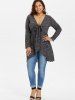 Plus Size Bowknot Tied Marled Surplice T-shirt -  