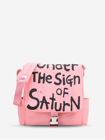 Sac à Bandoulière de Streetwear Lettre Graffitis avec Grande Capacité pour Femme