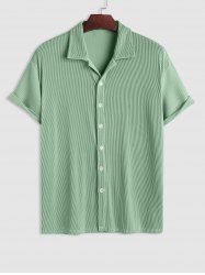 Textured Ribbed Short Sleeves Shirt -  