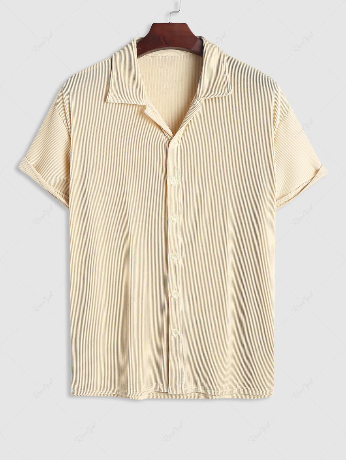 Store Textured Ribbed Short Sleeves Shirt  