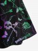 Gothic Galaxy Skull Butterfly Flower Print Crisscross Cami Dress -  