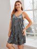 Plus Size Solid Color Backless Cami Sleep Dress -  