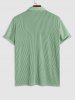 Textured Ribbed Short Sleeves Shirt -  