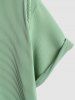 Textured Ribbed Short Sleeves Shirt -  