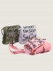 Sac à Bandoulière de Streetwear Lettre Graffitis avec Grande Capacité pour Femme - Vert 