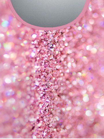 Plus Size 3D Sparkling Sequin Print T-shirt