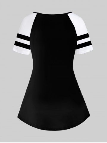 Gothic Wolf Tree Mountain Print Short Sleeves T-shirt