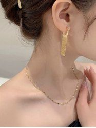 Boucles D'Oreilles en Forme D'G à Frange - d'or 