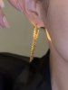Boucles D'Oreilles en Forme D'G à Frange - d'or 