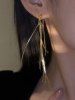 Boucles D'Oreilles Longues à Frange - d'or 