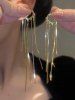 Boucles D'Oreilles Longues à Frange - d'or 