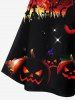 Gothic Pumpkin Cat Tree Bat Galaxy Print Crisscross Cami Dress -  