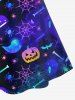 Gothic Ghost Pumpkin Bat Spider Web Print Crisscross Cami Dress -  