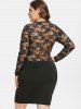 Plus Size Floral Lace Bodycon Dress -  