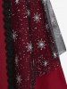 Plus Size Mesh Layered Lace Trim Handkerchief Zipper Hooded Coat - Rouge foncé 3X | US 22-24